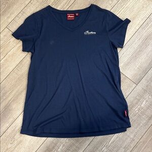 Women's Indian motorcycle Navy V-Neck Top NWOT